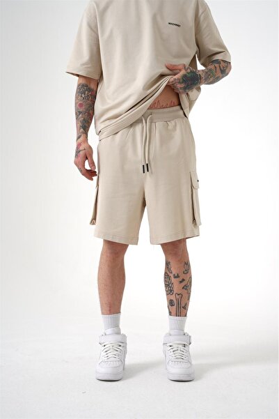 Machinist Men's Cargo Basic Oversized Shorts Light Beige