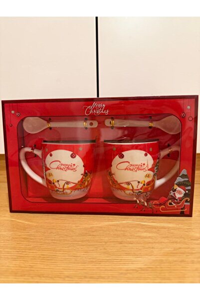 YELİZHEDİYELİK 2'li Merry Christmas Baskılı Kupa