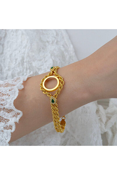 Gl8k Yeşil Taşlı Çeyrek Boy Bileklik