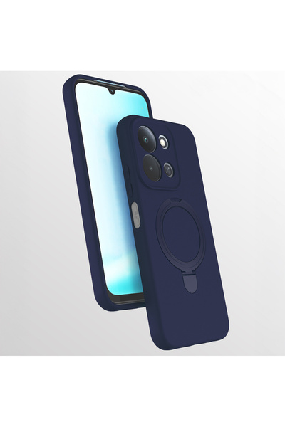 UnDePlus Xiaomi Redmi 15C Kılıf M-safe Şarj Özellikli Standlı Silikon Samara Kapak