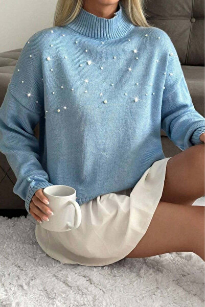 StreetWear Outlet Pulover elegant fără glugă pentru femei, decorat cu mărgele