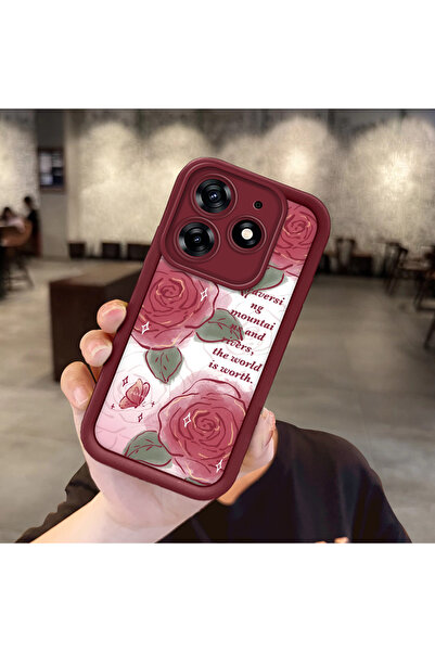 ucuc حافظة حماية من السيليكون باللون الأحمر الداكن متوافقة مع هاتف Tecno Spar...