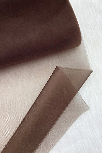 ZEYMERADE Light Brown Wrapper Decoration Tulle, Engagement Wrapper Decoration, Door Birthday Party Decoration Tulle, 100x300cm
