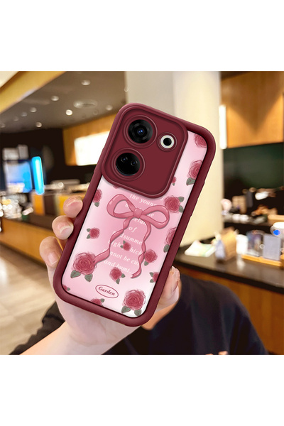 ucuc حافظة حماية من السيليكون باللون الأحمر الداكن متوافقة مع هاتف Tecno Camo...