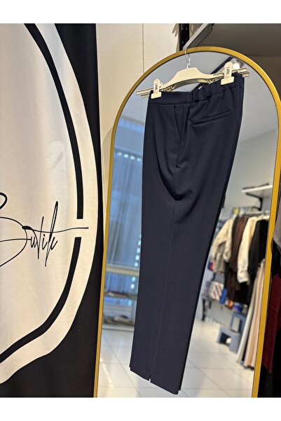 Butik Beli Lastikli Büyük Beden Kumaş Pantolon