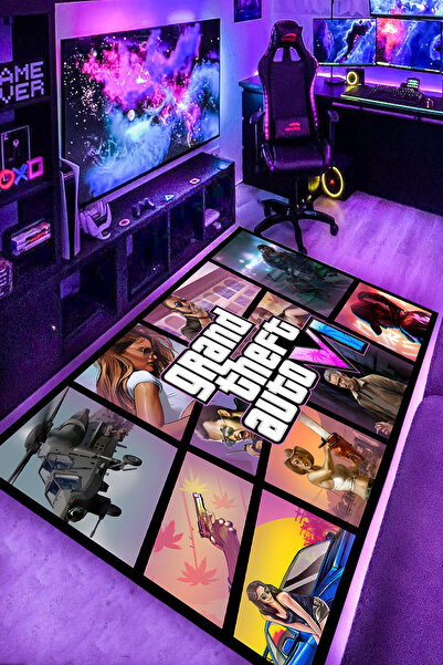 RUGRUMBA Kaymaz Taban Makinede Yıkanabilir Gaming Oyuncu Playstation Xbox Gam...