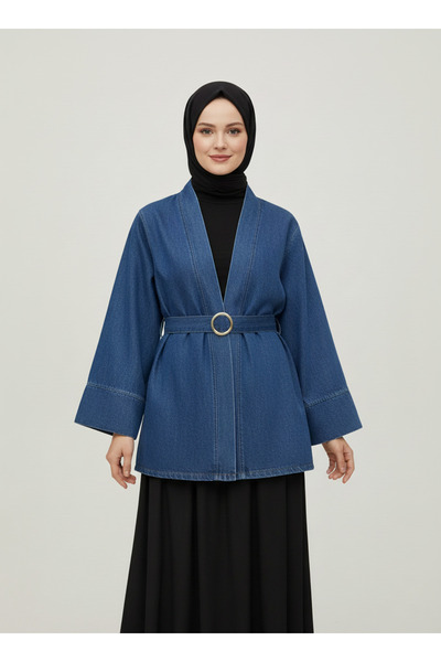 MİHRA STORE Jachetă de blugi Rosita cu manșete largi-AS1772 Culoare denim