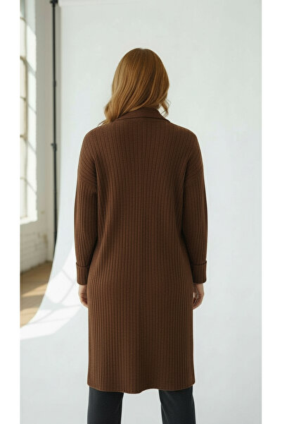 Wearified Women's Shawl Collar Oversized Long Knit Cardigan
