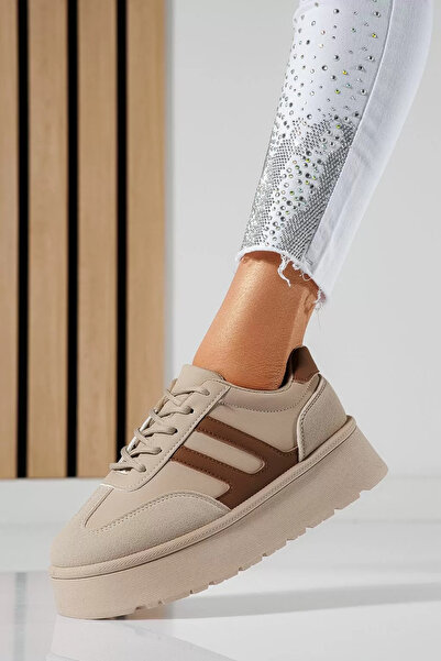 Zaira Γυναικεία χακί αθλητικά παπούτσια από οικολογικό δέρμα Lola #21193