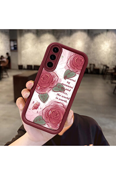 ucuc حافظة حماية من السيليكون باللون الأحمر الداكن متوافقة مع هاتف سامسونج جا...