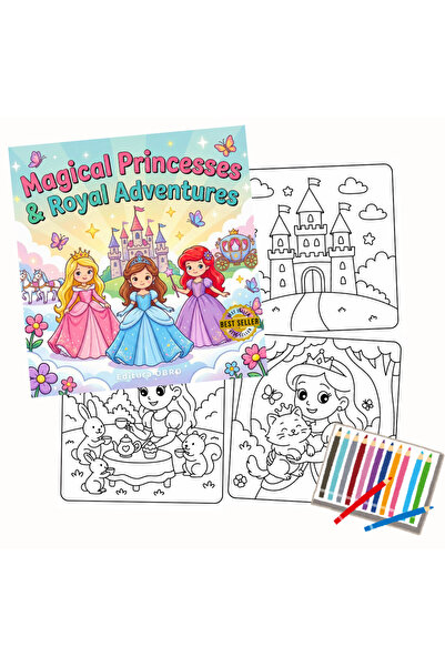 OBRO Παιδικό βιβλίο ζωγραφικής – Μαγικές πριγκίπισσες – 40 εικόνες, χοντρές σ...