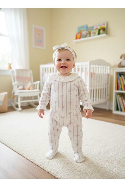 Luna Kids Store %100 Pamuk Kurdele Detaylı Tulum