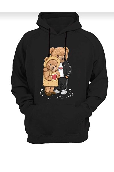 Hunors Sportswear & Company سويت شيرت دبل بير مطبوع موديل للجنسين قطن بغطاء رأس