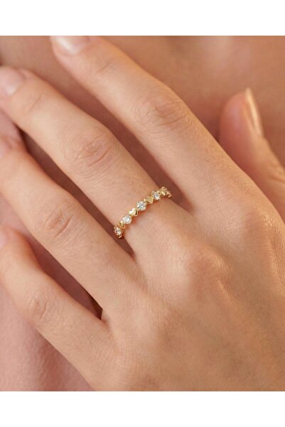 İNDİGO TAKI Kalbimin Aynası 14 Ayar Altın Yüzük