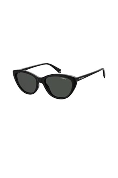 Polaroid Cat-eye sunglasses, solid-color lenses, Black, 55-18-145