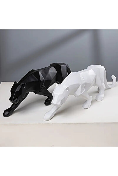 KRONz Kübik Jaguar Biblo – Siyah Leopar Tasarımlı, Modern Ev Ve Ofis Dekorasyonu