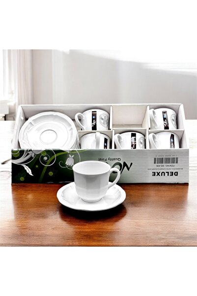 cc bin shihon طقم اكواب شاهي مع الصحن 6 حبه ميلامين مقاوم للكسر