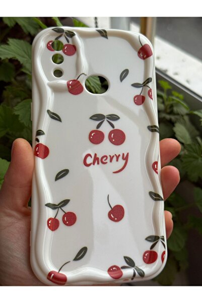 yuscerham Samsung Galaxy A10S Uyumlu Kırmızı Kiraz Desenli Yumuşak Silikon Kılıf