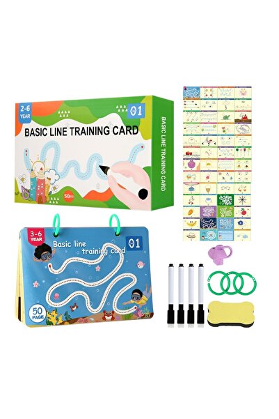 MATTELOT TOYS Jucarie educativa cu 30 de carduri reutilizabile urmeaza liniile si uneste punctele, 2 - 6 ani