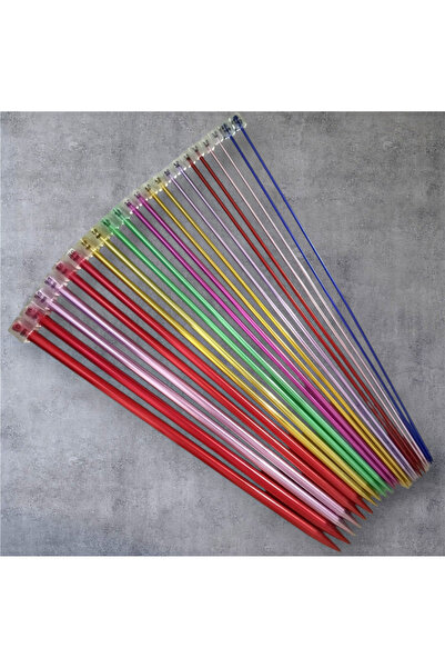 TıkTık AL Renkli Örgü Şiş Seti Titanyum (2,5-3-3,5-4-4,5-5-6-7-8-9-10) no 11 Adet