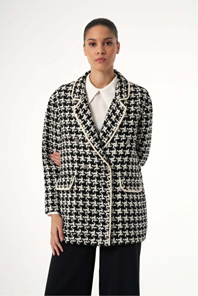 Zems Ekose Desenli Kadın Ceket (SERİ 1.2.2.3)