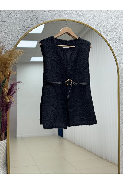 MİHRA STORE Bariza Fur Vest-Sa4138 Black