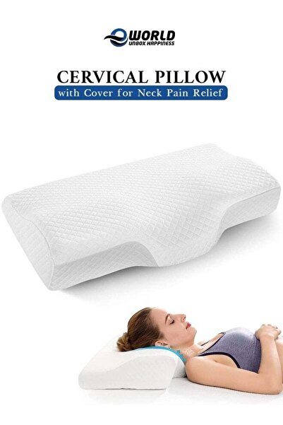 Eworld Contour Memory Foam Cervical Pillow for Neck Pain Relief – 30×50 cm – ...