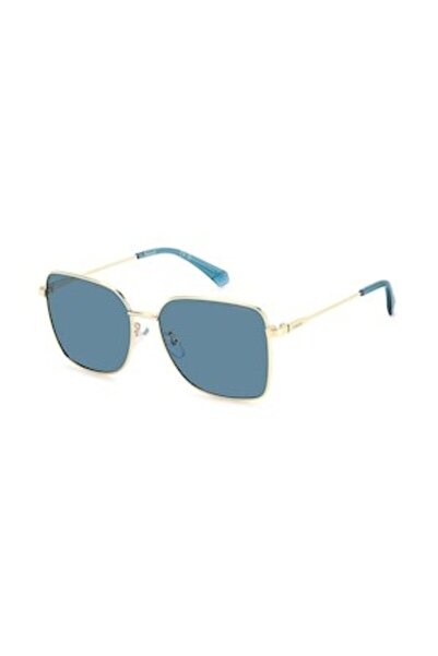 Polaroid Square Polarized Sunglasses, Gold, 58-16-145