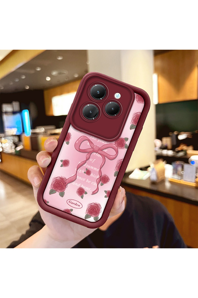 ucuc حافظة حماية من السيليكون باللون الأحمر الداكن متوافقة مع هاتف Infinix Ho...