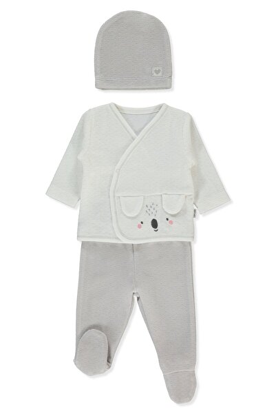 Bebetto Velvet Zibin Set 3-Piece Set (My Little One) Gray