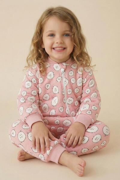 Zeyland Unisex Çocuk Elyaf Dolgulu Uyku Tulumu - Pudra