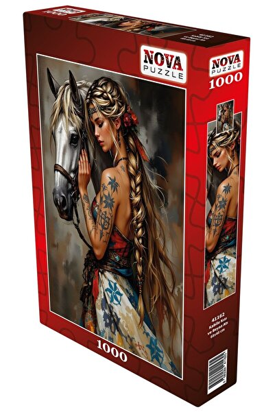 Nova Puzzle 1000 Piece Tribal Girl and White Horse Puzzle