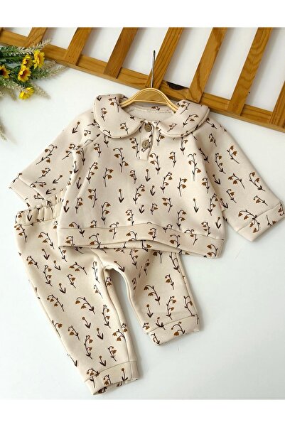 Necix's 3 İplik Şardonlu Bebe Yaka Kız Bebek Takım