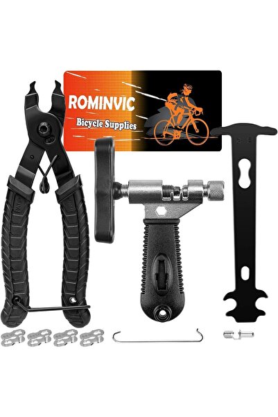 Rominvic Set de reparare lanț de bicicletă, aluminiu și plastic, design ergon...