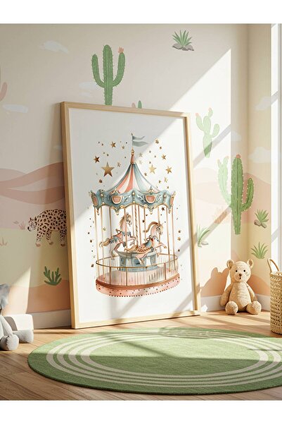 fuart.co Büyülü Atlıkarınca Çocuk Odası Posteri, Çocuk Posteri, Duvar Posteri...