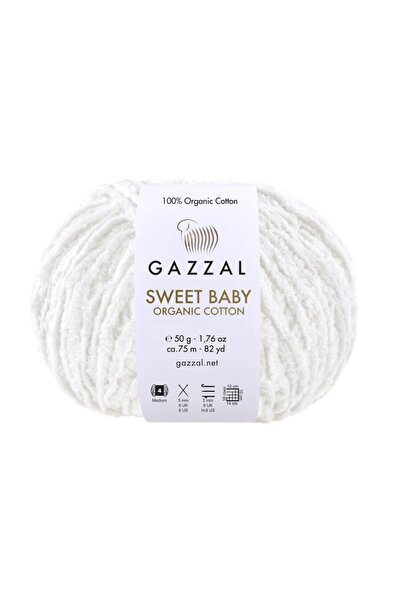 Gazzal Sweet Baby 100% bumbac organic – 50 g 75 m Ață de tricotat pentru bebeluși-adulți-2600