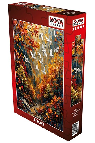 Nova Puzzle لغز رقص الطيور البيضاء مكون من 1000 قطعة - الطيور البيضاء الطائرة