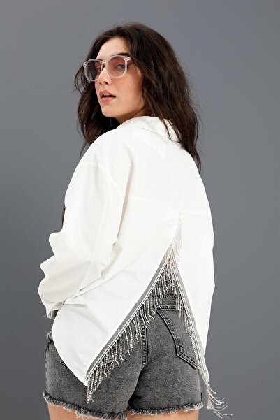 VELİZADE Kadın Oversize Yeni Sezon Konfor Modeli Sırtı Çapraz Kesim Zincir Pü...