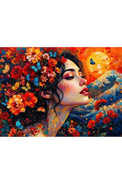 Nova Puzzle 1000 Parça Çiçeklerle Bezenmiş Rüya Puzzle - Kadın ve Çiçekler
