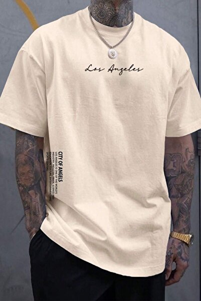 trendypassion Tricou oversize cu imprimeu Los Angles pentru bărbați