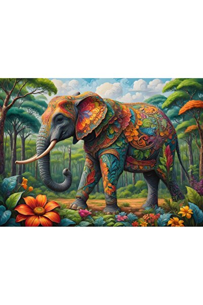 Nova Puzzle 1000 Parça Renkli Fil Puzzle