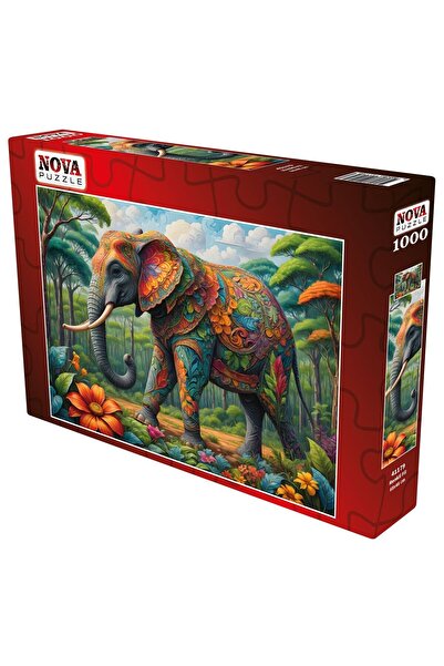 Nova Puzzle 1000 Parça Renkli Fil Puzzle