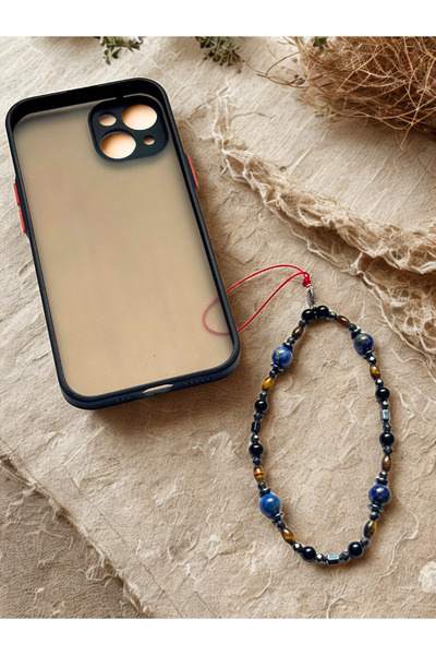 ayrestyle Lapis Lazuli Natural Stone Phone Charm – Red String Strap with Tige...