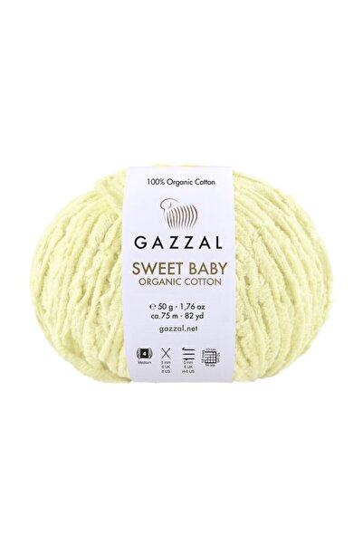 Gazzal Sweet Baby 100% bumbac organic – 50 g 75 m Ață de tricotat pentru bebe...