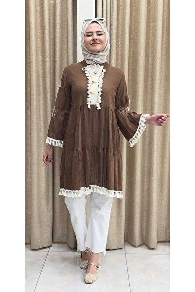 NizayDesign etnik pamuk keten tunik