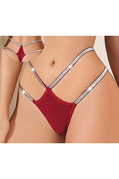 Papatya Yılbaşı Kırmızı Beyaz İpli Lüks Tanga
