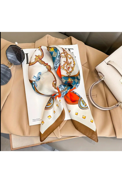 Zess store Luxury Baroque Printed Square Scarf