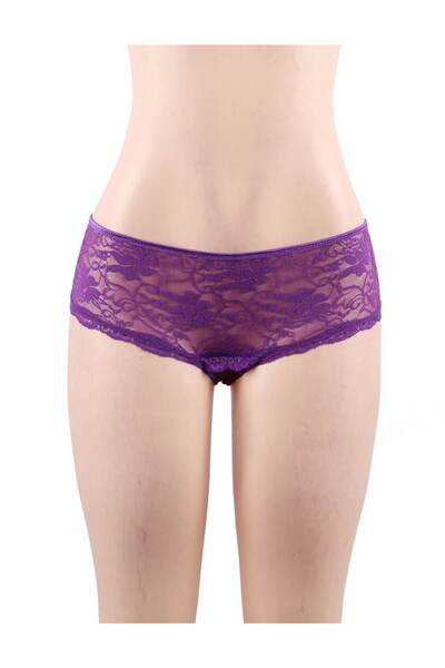 Lingerie and Fashion Style Open Crotch Floral Lace Panty