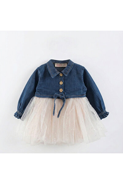 ENSONO BEBEK KIZ KOT SİMLİ STAR ELBİSE