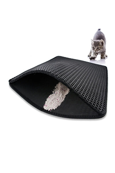 Sueva Honeycomb Cat Litter Mat - Black, 50x40.5 cm | Litter Trapping & Floor Protection
